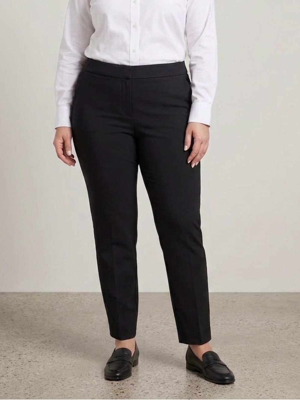 Susan Graver Black Pull-On Slim Leg Pants XL